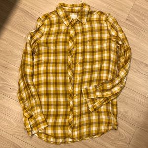 Mustard Yellow Plaid Button-down Shirt